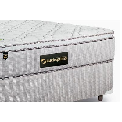 Cama Box Queen: Colchão Molas Bonnel Luckspuma Trade + Base CRC Suede Gray(158x198)