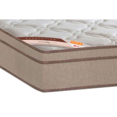 Cama Box Solteiro: Colchão Molas Castor Pocket Revolution Híbrido + Base CRC Suede Clean(88x188)