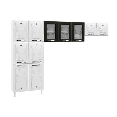 Kit de Cozinha Completa 3 Peças Star New  (2 Armários + 1 Paneleiro) CPT106 Branco - Telasul
