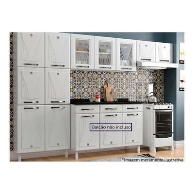 Kit de Cozinha Completa 3 Peças Star New  (2 Armários + 1 Paneleiro) CPT106 Branco - Telasul