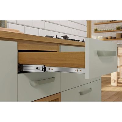 Cozinha Modulada Nesher Princesa  3 Peças (Balcão + Aéreo + Paneleiro) C3P23 Freijo/Off White