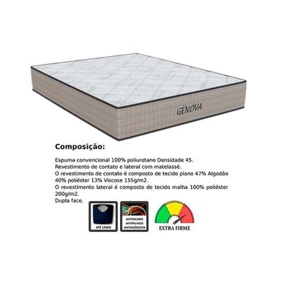 Cama Box Baú King: Colchão Espuma Orthoflex D45 Genova + Base CRC Suede Clean(193x203)