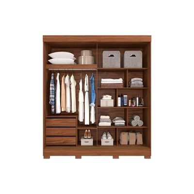 Guarda Roupa 2 Portas  de Correr e 3 Gavetas c/ Pés Ilhéus Branco - Panan