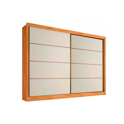 Guarda Roupa Casal 2 Portas de Correr e 6 Gavetas Sevilha Peroba/Off White/Peroba - Europa
