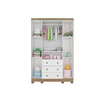 Guarda Roupa Bebê Uli c/ 4 Portas e 3 Gavetas Branco - Peroba
