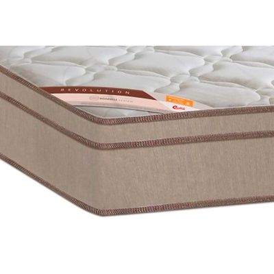 Cama Box Solteiro: Colchão Molas Bonnel Castor Revolution + Base CRC Suede Clean(88x188)