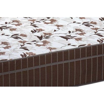 Cama Box Queen: Colchão Espuma Polar D45 Pérola Brown + Base CRC Courano Brown(158x198)
