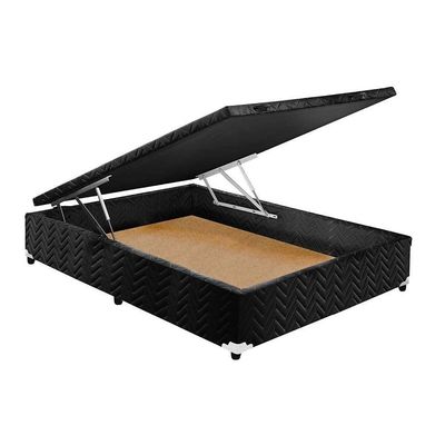 Cama Box Baú Casal: Colchão Espuma Paropas D45 Pasquale + Base CRC Suede Black(138x188)