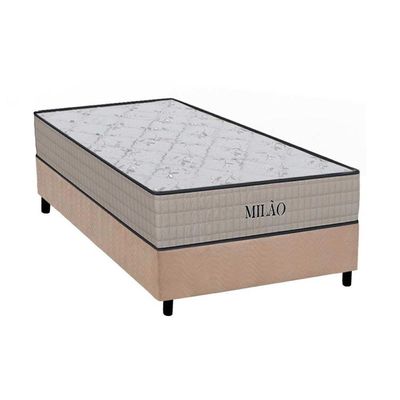 Cama Box Solteiro: Colchão Espuma D33 Orthoflex Milão + Base CRC Suede Clean(88x188)