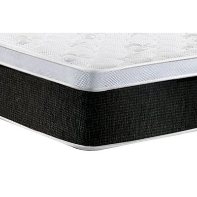 Cama Box Queen: Colchão Espuma D45 Castor Black e White AIR + Base CRC Suede Gray(158x198)