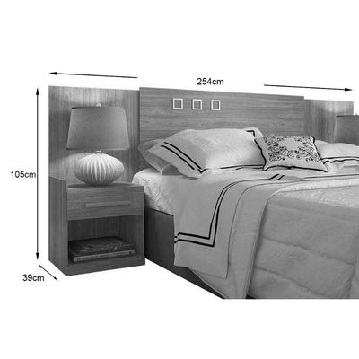 Cama Box Casal CRC + Colchão Molas Physical Ortobom + Cabeceira Plus Atacama