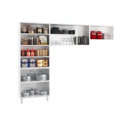Cozinha Compacta Star New 3 Peças (2 Armários + 1 Paneleiro) CPT106 Branco/Preto - Telasul