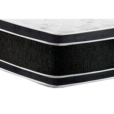 Cama Box Queen: Colchão Espuma Castor D33 Black e White Double Face + Base CRC Suede Clean(158x198)