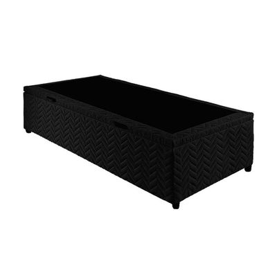 Cama Box Baú Casal: Colchão Espuma Paropas D33 Pasquale + Base CRC Suede Black(138x188)