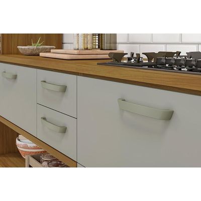 Cozinha Modulada Nesher Princesa  3 Peças (2 Balcões + Aéreo) C3P22 Freijo/Off White