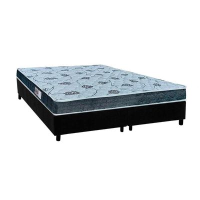 Cama Box King: Colchão Anatômico Orthoflex D45/EP Cecina + Base CRC Suede Black(193x203)