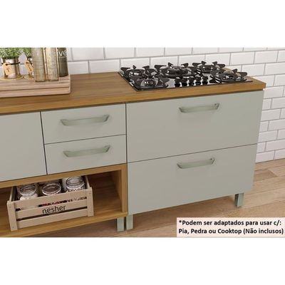 Cozinha Completa Princesa 3 Peças (2 Balcões + Aéreo) C3P22 Freijo/Off White - Nesher