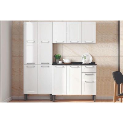 Cozinha Completa Múltipla 3 Peças (Paneleiro+Armário+Gabinete Pia) CZ33 Branco - Bertolini