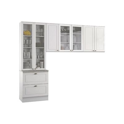 Kit de Cozinha Completa 3 Peças Americana  (2 Armários + 1 Paneleiro) CPT10 Branco - Henn