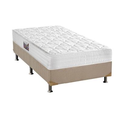 Cama Box Solteiro: Colchão Espuma D45 Herval Top + Base CRC Suede Clean(88x188)