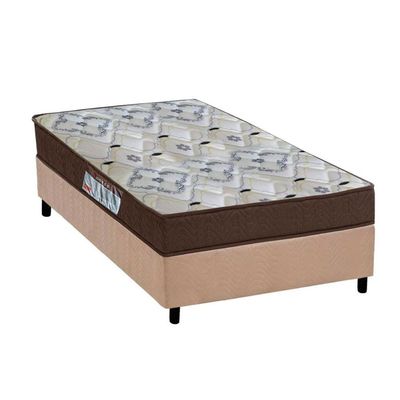 Cama Box Solteiro: Colchão Espuma Ortobom D45/EP Fort Tech ISO 150 + Base CRC Suede Clean(88x188)