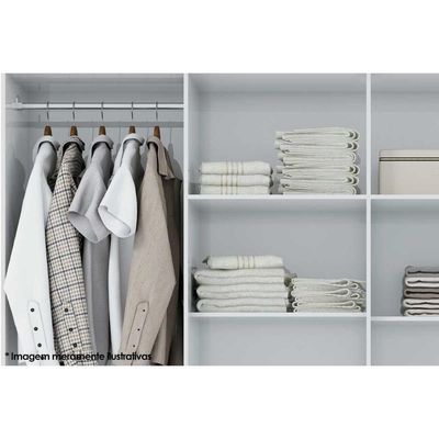Guarda Roupa Casal 8 Portas e 6 Gavetas Liverpool Castanha/Off White - Santos Andirá