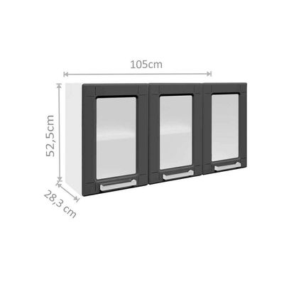 Cozinha Completa Múltipla 4 Peças (2 Armários + 1 Balcão + 1 Paneleiro) C4P80 Branco - Bertolini