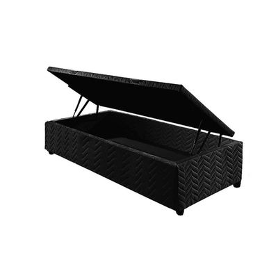 Cama Box Baú Casal: Colchão Espuma D33 Paropas Pasquale + Base CRC Suede Black(138x188)