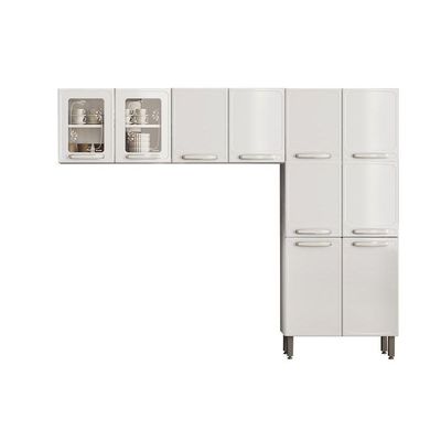 Cozinha Modulada Bertolini Evidence  3 Peças (2 Armários + 1 Paneleiro) CPT58 Branco