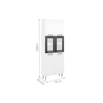 Cozinha Completa Múltipla 4 Peças (2 Armários + 1 Balcão + 1 Paneleiro) C4P84 Branco - Bertolini