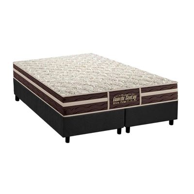 Cama Box Queen: Colchão Ortopédico Probel Guarda Costas Extra Firme + Base CRC Suede Gray(158x198)