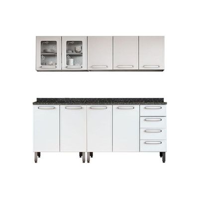 Kit de Cozinha Completa 4 Peças Evidence  (2 Armários + 2 Balcões) C4P51 Branco - Bertolini