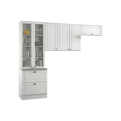 Cozinha Compacta Americana 3 Peças (2 Armários + 1 Paneleiro) CPT07 Branco - Henn