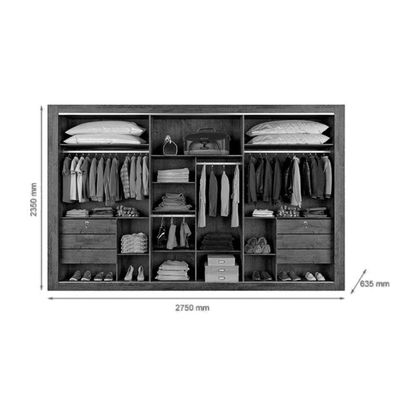 Guarda Roupa Casal 3 Portas de Correr e 6 Gavetas c/ 1 Espelho Toronto Branco - Europa