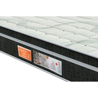 Cama Box Baú Queen: Colchão Molas Orthoflex Bonnel Venezia + Base CRC Courano Black(158x198)