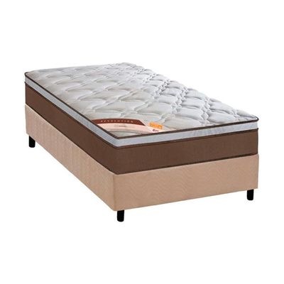 Cama Box Solteiro: Colchão Molas Ensacadas Castor Pocket Revolution + Base Crc Suede Clean(88X188)