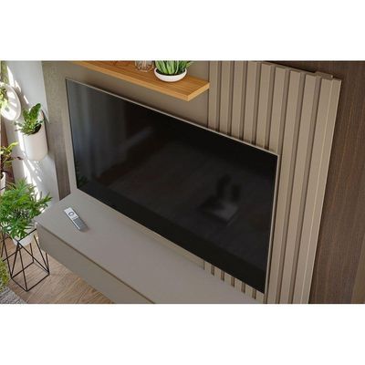 Painel para TV Panamá até 60 Polegadas Off White/Nature - Permóbili