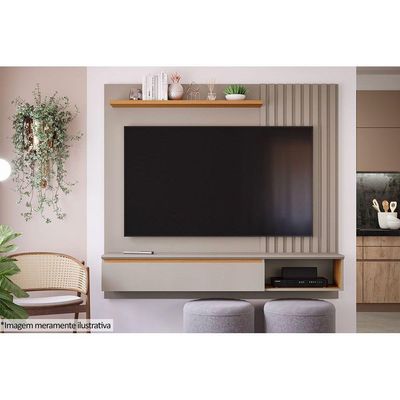 Painel para TV Panamá até 60 Polegadas Off White/Nature - Permóbili
