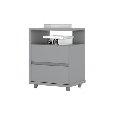 Mesa Cabeceira Campeche c/ 2 Gavetas Jequitibá Brilho - Henn