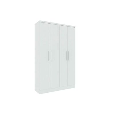 Guarda Roupa Solteiro Amsterdam c/ 4 Portas e 2 Gavetas Branco/Neve - Tcil Móveis