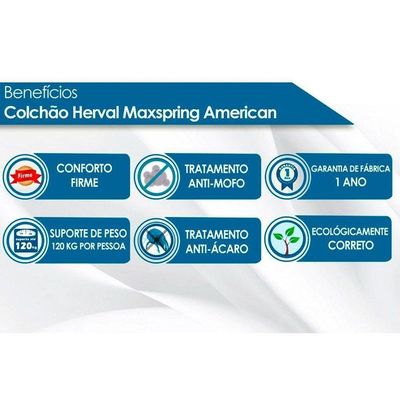 Colchão Casal American Herval + Cama Invicta Atacama