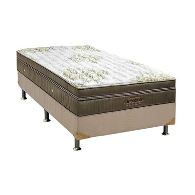 Cama Box Solteiro: Colchão Molas Ensacadas Ortobom Superpocket Gold Ultragel + Box Clean(88X188)