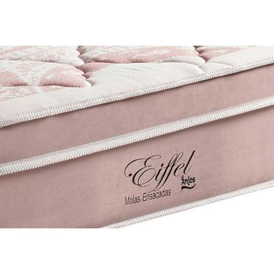Cama Box Solteiro: Colchão Molas Ensacadas Anjos Masterpocket Eiffel + Base Courano Clean(88X188)