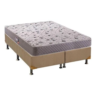 Cama Box Queen: Colchão Espuma Herval D28/Ag65 Black + Base Crc Suede Clean(158X198)