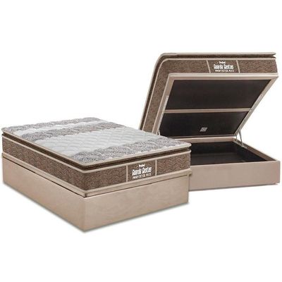 Cama Box Baú Casal: Colchão Anatômico Probel D33 / Ep Plus + Base Clean(138X188)