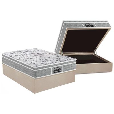 Cama Box Baú Casal: Colchão Ortopédico Probel D45 / Ep Próextreme Plus + Base Clean(138X188)