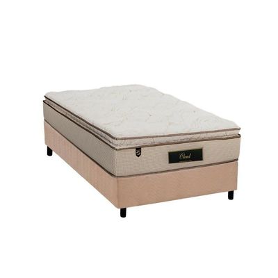 Cama Box Solteiro: Colchão Molas Ensacadas Luckspuma Masterpocket Cloud One Side+Base Clean(88X188)