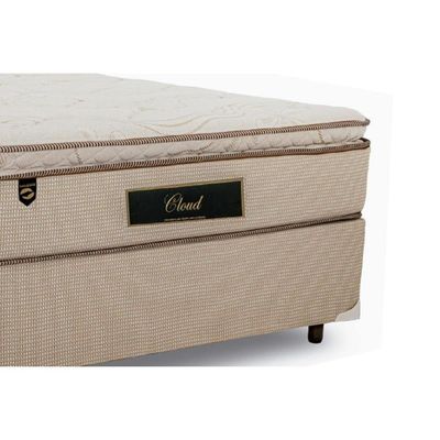 Cama Box Solteiro: Colchão Molas Ensacadas Luckspuma Masterpocket Cloud One Side+Base Clean(88X188)