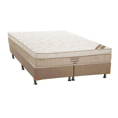 Cama Box King: Colchão Molas Bonnel Ortobom Nanolastic Elegant + Base Crc Suede Clean(193X203)