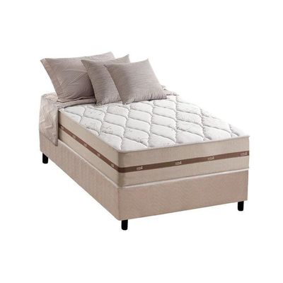 Cama Box Solteiro: Colchão Molas Masterpocket Ensacadas Anjos Classic + Base Clean(88X188)